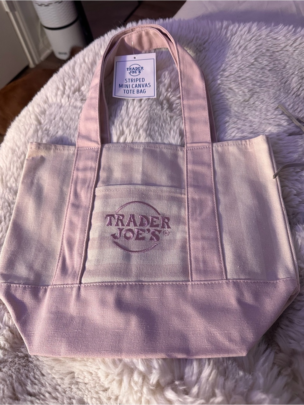 Trader Joe’s Pink Canvas Mini Tote Bag